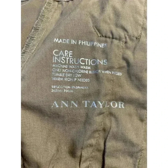Ann Taylor Khaki Trench Coat Style A-Line Mini Skirt Twill Buttons Womens 10 - Picture 8 of 8